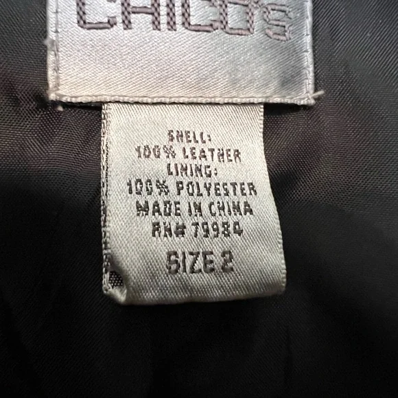Chico’s Black suede leather jacket size 2 (12-14) - Picture 5 of 7
